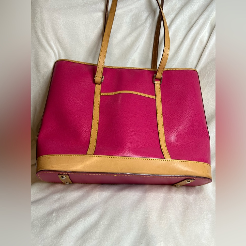 Dooney & Bourke Fuchsia Cynthia Leather Tote - Picture 3 of 17